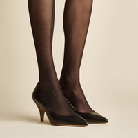 Chaussures à talons hauts pour femmes, chaussures habillées de classe, chaussures de travail à talons moyens, chaussures de bureau en cuir véritable, talons hauts kitten, grandes tailles
