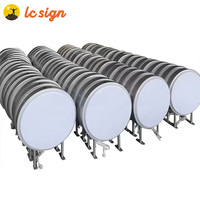 Enseigne lumineuse circulaire extérieure, boîte lumineuse ronde en thermoformage
