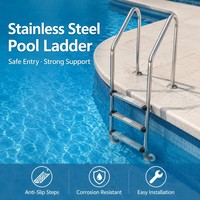 Échelle de piscine en acier inoxydable 304 robuste, résistance à la corrosion, marches personnalisées, installation facile pour différents types de piscines