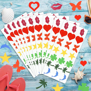 Adesivi Impermeabili Personalizzati in Vinile per Abbronzatura, Logo <span class=keywords><strong>Coniglietto</strong></span>, Adesivi Sagomati a Cuore per Lettini Solari, Spiaggia, Arte Corporea - Product Image 4