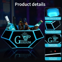 VipGeieium Nouveau Seau à Glace en Acrylique Personnalisé pour Bar et Club, Porte-Bouteilles de Bière, Seau à Champagne LED avec Lumière