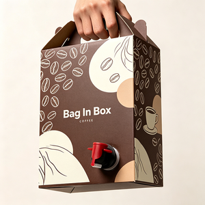 Maßgefertigter Aluminiumfolie Aseptischer Beutel in <span class=keywords><strong>Box</strong></span> mit Zapfhahn 1L 3L 5L 96oz Cold Brew Kaffee Flüssigkeitsverpackung Lebensmittelqualität - Product Image 1