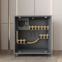Lit de luxe pour chat, villa tout-en-un, armoire intérieure pour chat avec toilette et bac à litière électrique, garde au chaud en toutes saisons