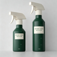 Bouteille pulvérisateur cylindrique en PE de 300 ml et 500 ml avec échelle graduée, pulvérisation rotative à 360°, jet de brume, pour le nettoyage et la désinfection domestiques