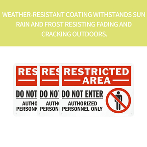 Señal de advertencia de alto rendimiento personalizable, materiales de aluminio de alta calidad, área <span class=keywords><strong>restringida</strong></span>, sin entrada permitida - Product Image 6