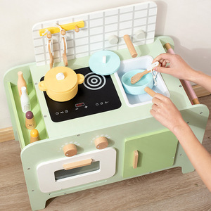 Mini ensemble de jeux de <span class=keywords><strong>cuisine</strong></span> en bois vert éducation précoce vie <span class=keywords><strong>cuisine</strong></span> jouets <span class=keywords><strong>d</strong></span>'<span class=keywords><strong>apprentissage</strong></span> pour la maison de jeu de rôle des filles - Product Image 4