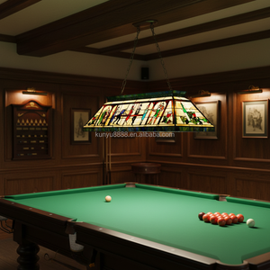 Tiffany 47" Rectangular European Style LED <b>Pendant</b> Pool Table Snooker Stained Glass Chandelier for Dining Room Lighting - Product Image 2