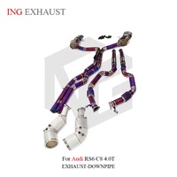 Échappement complet en titane ING (Downpipe + CatBack) pour Audi RS6 C8 4.0T, kit Valvetronic ultra-léger haute performance, vente en gros