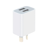 Cargador de Pared USB Dual de Carga Rápida de 10 W, Cubo con 2 Puertos de 5 V y 2,1 A, Adaptador con Enchufe AU, Resistente al Fuego, para Computadora Portátil y Teléfono Celular