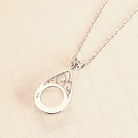 Collier rond en argent 925 de luxe pour femmes, pendentif en zircone opale éblouissant, bijoux de mariée