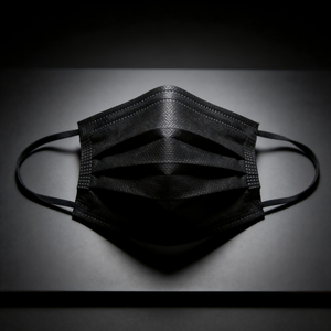 Mascherina Antipolvere Monouso a 3 Strati con Clip Nasale Regolabile, Traspirante, per Adulti, Nera, Vendita all'Ingrosso - Product Image 1