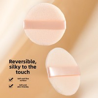 Offre Spéciale doux crochet à la main ruban de satin floqué poudre bouffée miel démaquillant éponge nettoyante