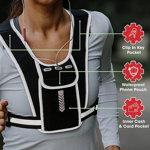 Outdoor Reflective <b>Sports</b> Phone Marathon Backpack <b>Water</b> <b>Bottle</b> Hydration Waterproof Jogging Hiking Trail Running Cycling Vest - Product Image 2