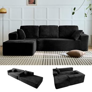 Divano a Tre Posti Comprimibile Runwood, Imballaggio in Scatola, Vendita all'Ingrosso, Set di Mobili Moderni per Soggiorno, Divano Letto Convertibile a Forma di L - Product Image 1