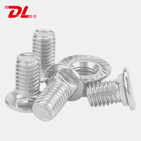 Boulon de chariot à tête fraisée plate et col carré en acier inoxydable 304 classe 8, métrique M6 M8, avec écrou à bride