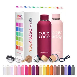 500 750 ml logo personalized reusable iron flask gym sports double wall insulated custom stainless steel insulated water bottle