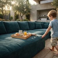 Wohnzimmer-Wärme-Cloud-Sofa mit integriertem Waschbecken: Komfortables, handgefertigtes Cloud-Sofa und komprimierte Cloud-Couch