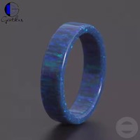 Bijoux pour hommes Bague de mariage en opale de couleur personnalisée de haute qualité Bague en opale bleu océan Bague de mariage Bague d'anniversaire Factory