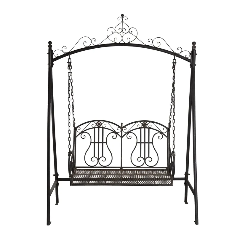 Wholesale Antique Style Metal Iron Outdoor Garden Patio Porch Double Seat Furniture Swing Chair