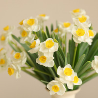 H-676 Buket Bunga Daffodil 3 Tangkai Populer, Dekorasi Meja Ruang Tamu, Bunga Segar Kecil, Buket Bunga Artificial, Bunga Narcissus