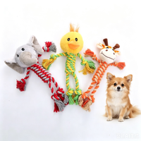 Jouet à mâcher couineur en forme d'animal mignon pour chien, résistant aux morsures, jouet sonore pour molaires, pour chiots et chiens de petite et moyenne taille, jouet de nettoyage des dents pour animaux de compagnie