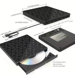 Đa chức năng Ổ đĩa quang bên ngoài, mô hình vuông DVD Burner, 7-in-1 USB 3.0/Loại C, ổ đĩa <span class=keywords><strong>flash</strong></span> USB và ổ ghi thẻ - Product Image 1