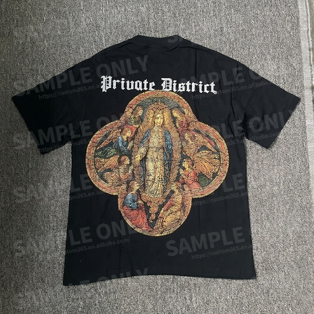 230 GSM 100% Cotton Distressed Vintage Digital Printing Dropped Shoulders Boxy Cut Cropped Oem Custom Oversize T-shirt