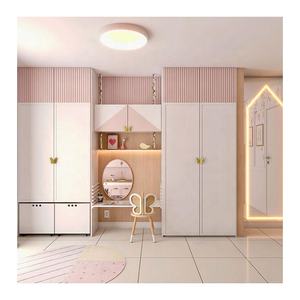 Garde-robe rose <span class=keywords><strong>en</strong></span> <span class=keywords><strong>bois</strong></span> pour chambre d'angle à prix abordable garde-robe <span class=keywords><strong>en</strong></span> <span class=keywords><strong>bois</strong></span> petite porte simple avec serrure pour bébé fille - Product Image 4
