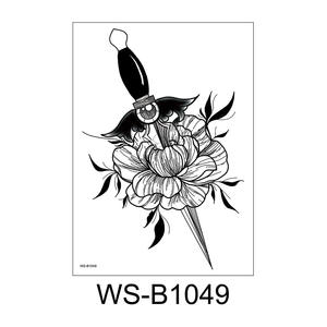 Comprar pegatinas de tatuaje de boceto temporal personalizado negro medio brazo tatuaje flores realista impermeable temporal <span class=keywords><strong>3D</strong></span> <span class=keywords><strong>tatuajes</strong></span> para mujeres - Product Image 5