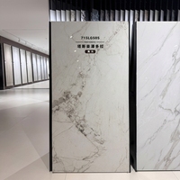 Dalles en pierre frittée marron Venise exotique 750*1500mm pour décoration murale de luxe KTV, bar, club, piscine extérieure
