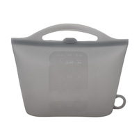 Sac de conservation en silicone alimentaire 100% sans BPA, réutilisable et personnalisé, pour la cuisine, capacité 200 ml, conception compressible, vente en gros