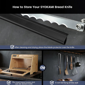 <span class=keywords><strong>Cuchillos</strong></span> para pan caseros con hoja afilada de acero inoxidable, para cortar pan uniformemente, rebanador de baguettes, cuchillo para pan de masa madre con mango de madera - Product Image 4