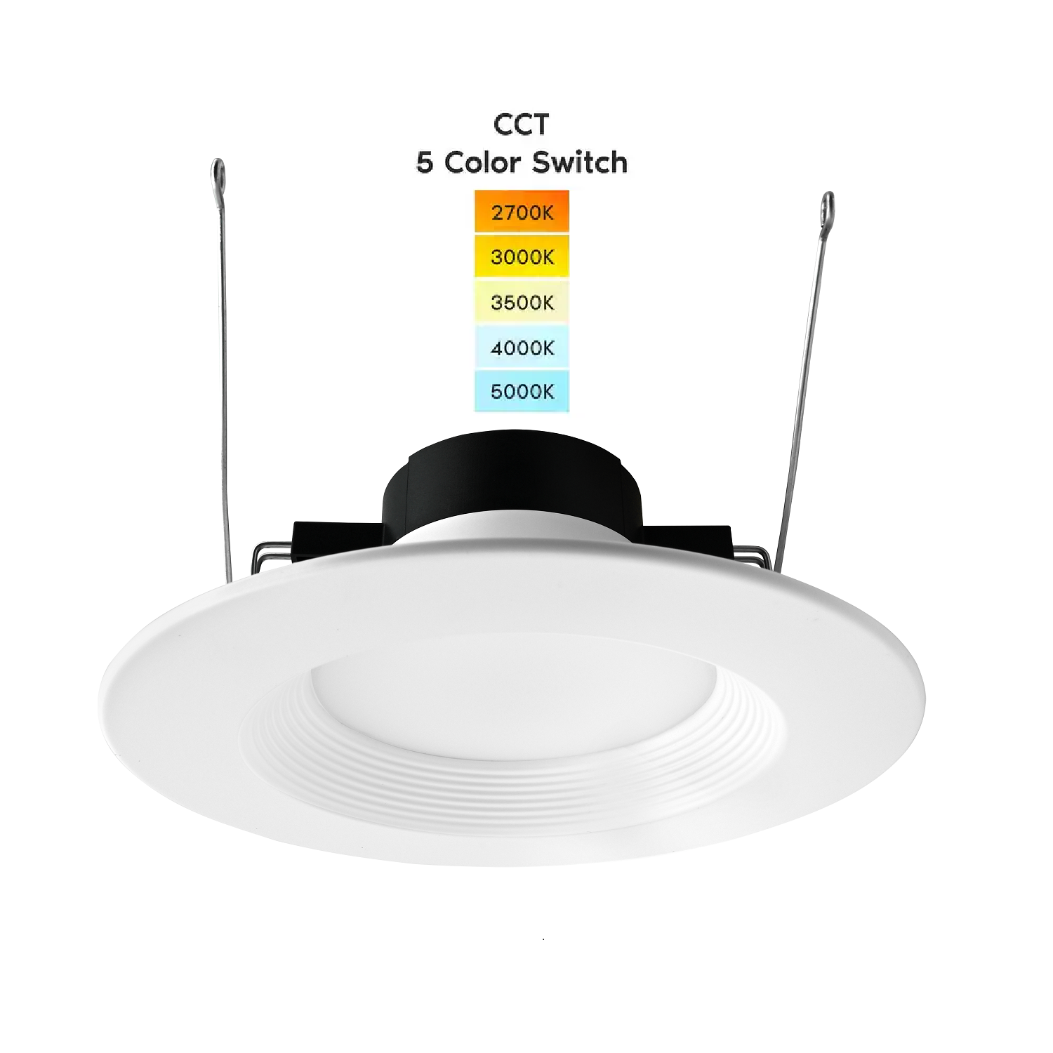 Pengiriman cepat lampu sorot led downlight 4 inci 6 inci langit-langit tersembunyi lampu retrofit 5CCT dapat tunik ETL dan bintang energi dapat diredupkan kaleng