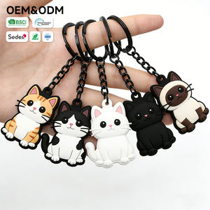 Gantungan Kunci Karet Anime Kawaii Silikon Lembut Kucing Putih Menggemaskan Dengan Telinga Merah Muda - Product Image 3