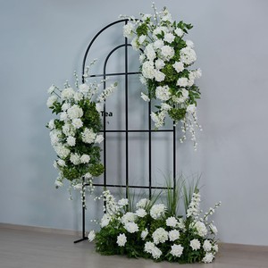ดอกไม้ปลอมดอกไฮเดรนเยียสำหรับงานแต่งงานดอกไม้สีเขียวสีขาวแบบใหม่ - Product Image 2