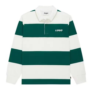 OEM Custom Collar 100% Cotton Polo <strong>Shirt</strong> <strong>with</strong> logo Long Sleeve <strong>Jumper</strong> Striped Knitted Rugby Golf Polo <strong>Shirt</strong> for Men - Product Image 4