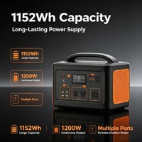 Banco de Energía Portátil para Exteriores de 1200W 1152Wh - Batería LiFePO4 con MPPT, Arrancador de Emergencia, Onda Sinusoidal Pura para Camping y Uso de Emergencia, Personalizable