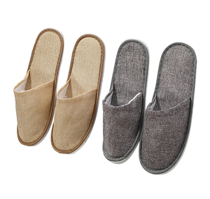 Buena venta Nuevo estilo Tipo abierto Suministros de <span class=keywords><strong>hotel</strong></span> Zapatillas desechables Salón de belleza Lino <span class=keywords><strong>Hotel</strong></span> Aerolínea Zapatilla - Product Image 3