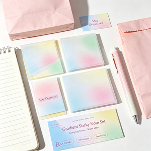 Bloc-notes adhésifs SHENG KANG PACKAGING, dégradé de couleurs, translucides, autocollants, faciles à écrire sur, faciles à décoller - Product Image 3