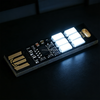 Module LED haute luminosité 5V avec capteur tactile, lampe de chevet, petite veilleuse 6 LED, carte PCB pour lecture nocturne, batterie externe, ordinateur portable