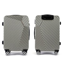 Ensemble de 3 valises à roulettes universelles à 360 degrés en ABS argenté, style classique et simple, valises rigides de 20, 24 et 28 pouces