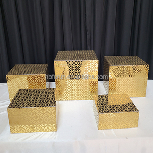 푸룬 공장 스테인리스 스틸 디저트 테이블 뷔페 라이저 세트 파티 케이터링용 뷔페 케이크 스낵 진열대 - Product Image 3