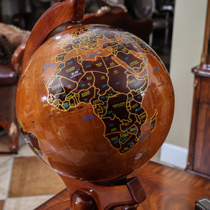 Globo terráqueo de madera maciza Tianyu, diseño tradicional redondo con relieve, adorno decorativo para oficina, hogar, estudio, sala de estar - Product Image 3