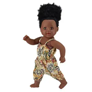 工厂制造塑料18英寸乙烯基可爱婴儿娃娃黑色美国非洲娃娃女孩儿童