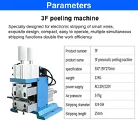 Machine à dénuder les fils pneumatique 3F, dénudeur de câbles réglable de 0,5 à 3 mm pour petits câbles, fils multiconducteurs, faisceaux de câblage électronique
