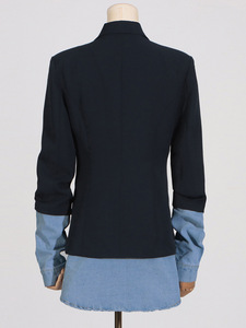 Setelan jas perca lengan panjang wanita, jaket kecil perca mode wanita baru musim gugur 2024 - Product Image 4