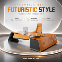 Bureau de direction en mélamine de luxe - Taille personnalisée, design moderne avec tiroir de rangement