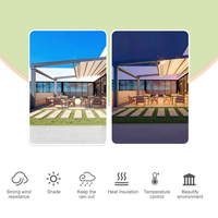 Tissu PVC 5x7 mètres, auvent de restaurant extérieur personnalisable en aluminium résistant à la pluie, auvent pliable électrique résistant à la pluie