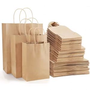 Bolsas de Papel Kraft Biodegradables de Grado Alimenticio, Hechas con Materiales Reciclados, con Asa Larga y Impresión Flexográfica - Product Image 3
