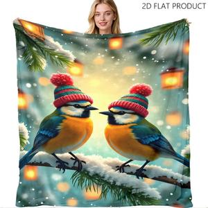 Manta de Franela Navideña con Diseño de Reno, Galleta de Jengibre y Santa Claus, Manta para Siesta, Cálida, Acogedora, Súper Suave, OEM ODM - Product Image 2
